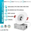 Luxrite 3 Inch Gimbal LED Recessed Downlight 5 CCT Selectable 2700K-5000K 8W 600LM Dimmable LR23268-1PK